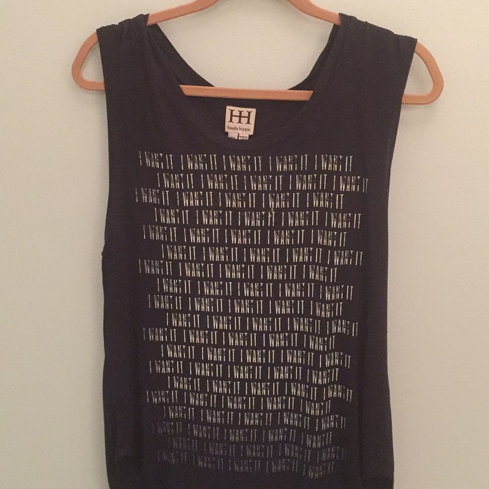 Haute Hippie Black “I Want It” Sleeveless Top